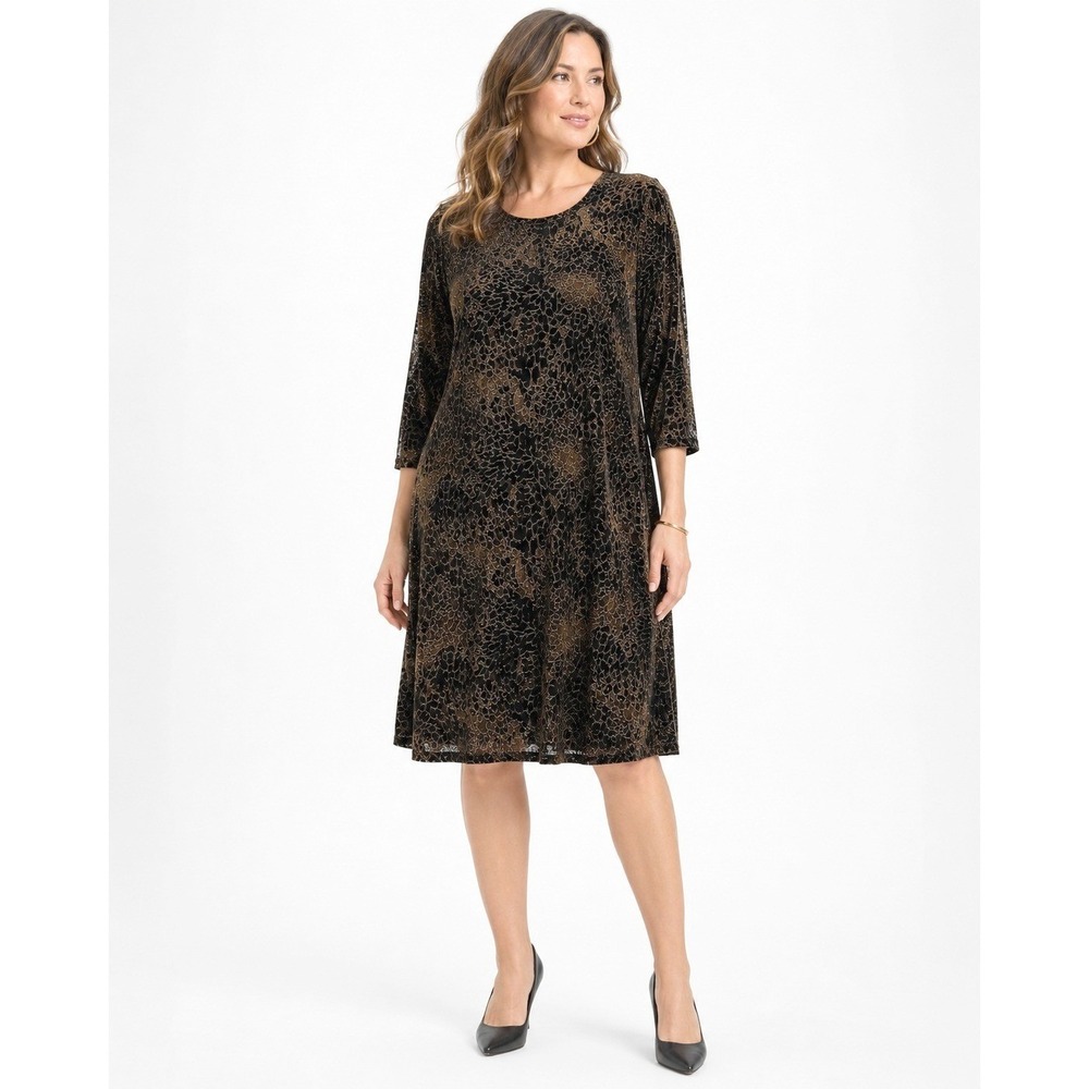 Women Burnout Velvet Leopard Print Cocktail Shift Dress 1X Evening Wedding Guest